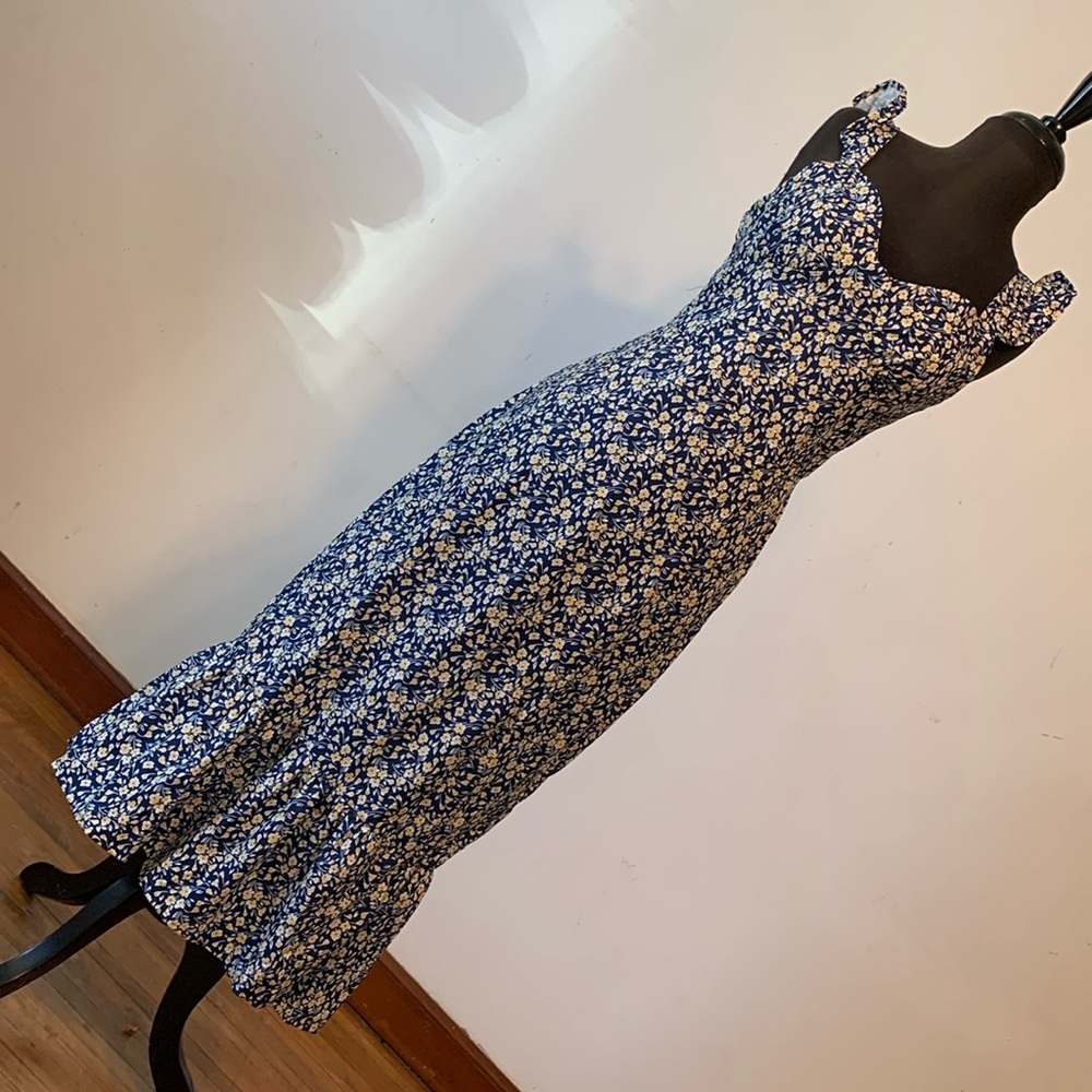 Navy and yellow floral dress Medium